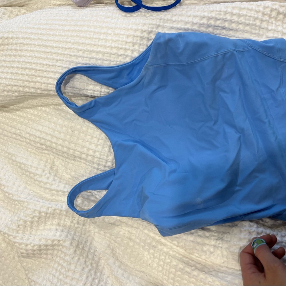 Barely worn Lulu lemon sports bra. Pretty blue. Size 6.